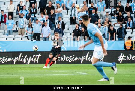 Malmo, Sweden. 03rd Aug, 2021. Steven Davis (10) of Rangers FC seen during the Champions League qualification match between Malmö FF and Rangers FC at Eleda Stadion in Malmö. (Photo Credit: Gonzales Photo/Alamy Live News Stock Photo