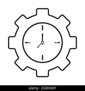 Gear with time icon vector for your web site design, logo, app, UI.illustration Stock Vector