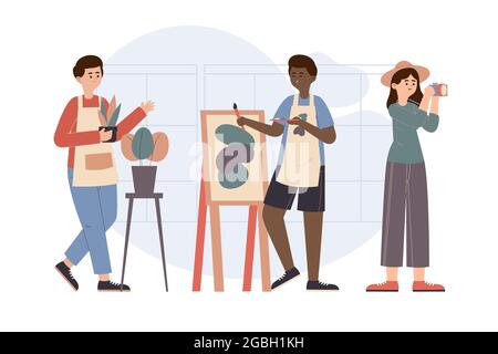 Male and female hobbies. People working love gardening cooking painting  hobby occupation vector characters Stock Vector Image & Art - Alamy