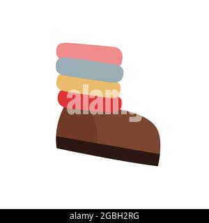 Isolated cartoon children's balloon boot. Simple doodle icon with shoes for baby goods, toys, applications. Element, object or clipart for design Stock Vector