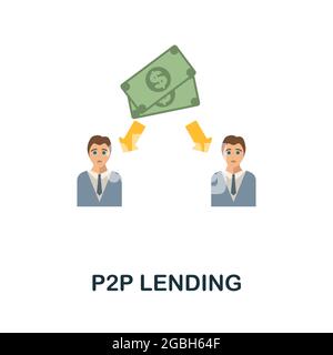 P2P Lending flat icon. Simple sign from crowdfunding collection. Creative P2P Lending icon illustration for web design, infographics and more Stock Vector