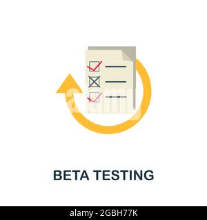 Beta Testing flat icon. Simple sign from crowdfunding collection. Creative Beta Testing icon illustration for web design, infographics and more Stock Vector
