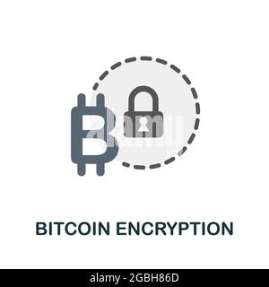 Bitcoin Encryption flat icon. Colored sign from cryptocurrency collection. Creative Bitcoin Encryption icon illustration for web design, infographics Stock Vector