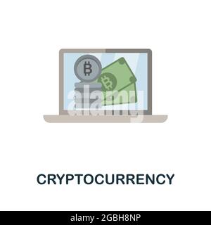 Cryptocurrency flat icon. Colored sign from cryptocurrency collection. Creative Cryptocurrency icon illustration for web design, infographics and more Stock Vector