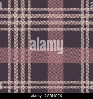 Tartan plaid pattern seamless vector background. Multicoloured dark check plaid in pink and purple for flannel shirt, blanket, throw, or other modern Stock Vector
