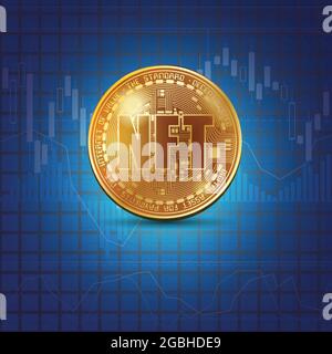 NFT golden coin background Stock Vector