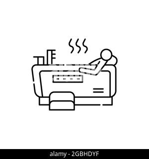Medicinal bath olor line icon. Pictogram for web page, mobile app, promo. UI UX GUI design element. Editable stroke. Stock Vector