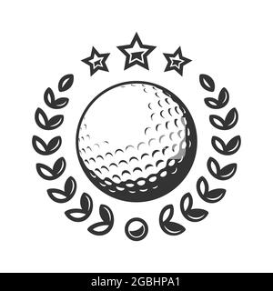 Emblem of a golf ball. Golf tournament vector logo. Isolated on a white background Stock Vector