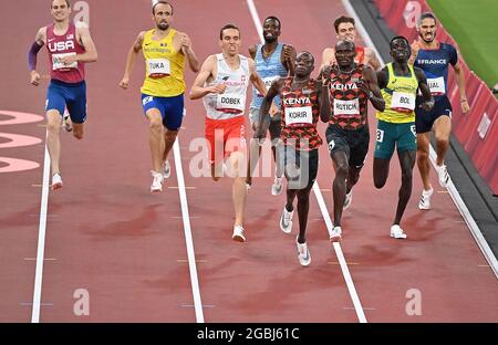 Tokyo, Japan. 4th Aug, 2021. v the Men's 800m Final at the Tokyo 2020 Olympic Games in Tokyo, Japan, Aug. 4, 2021. Credit: Jia Yuchen/Xinhua/Alamy Live News Stock Photo