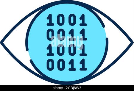 Digital vision blue RGB color icon Stock Vector