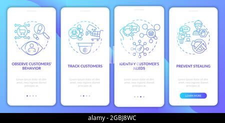 Identify customers needs onboarding mobile app page screen Stock Vector