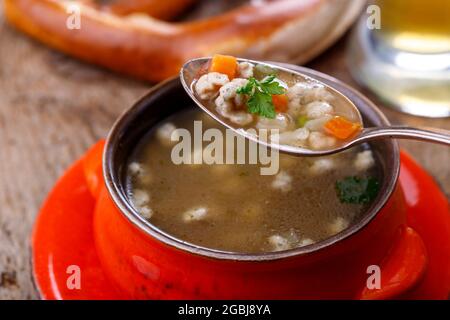Bavarian Soup Stock Photo