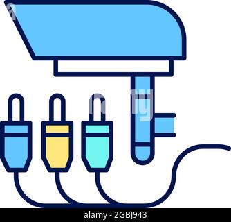 CCTV connection RGB color icon Stock Vector