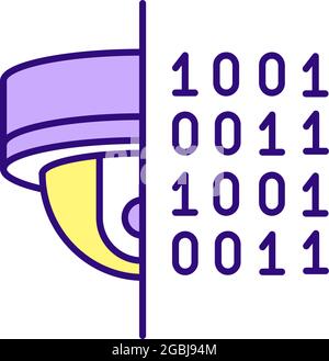 Hidden surveillance camera RGB color icon Stock Vector