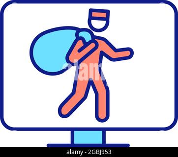 Theft detection RGB color icon Stock Vector