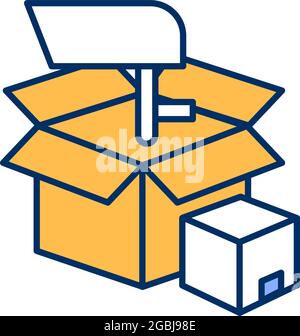 Surveillance system delivery RGB color icon Stock Vector