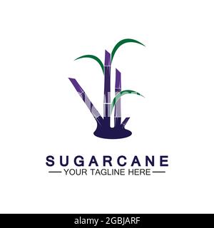 Sugar cane logo icon symbol vector illustration design template Stock Vector