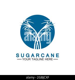 Sugar cane logo icon symbol vector illustration design template Stock Vector