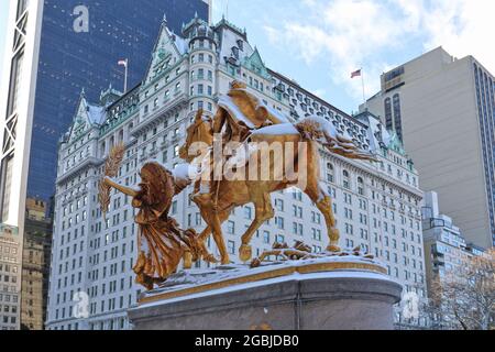 geography / travel, USA, New York, New York City, William Tecumseh Sherman monument, Grand Army Plaza, ADDITIONAL-RIGHTS-CLEARANCE-INFO-NOT-AVAILABLE Stock Photo