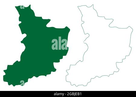 Warangal district (Telangana State, Republic of India) map vector ...