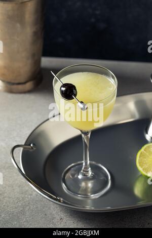 Cold Refreshing Last Word Gin Cocktail with Lime Stock Photo