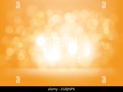 Vector golden yellow abstract summer or autumn background with bright flashes, light rays and bokeh effect Stock Vector