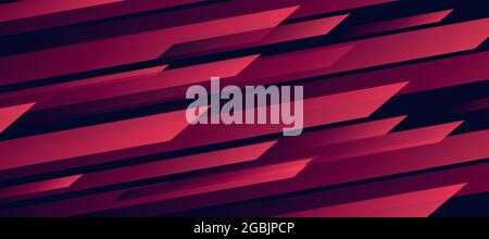 Abstract background with dynamic red geometric shapes in motion forming graphic texture in dark space Stock Vector
