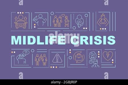 Midlife crisis prevention word concepts banner Stock Vector