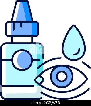Eye drops RGB color icon Stock Vector