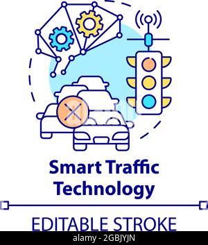 Smart traffic light abstract concept vector illustration Stock Vector ...