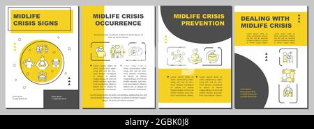 Midlife crisis prevention brochure template Stock Vector