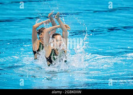 Tokyo, Japan. 4th August 2021. Olympic Games: artistic swimming at the Tokyo Aquatics Centre. © ABEL F. ROS Stock Photo