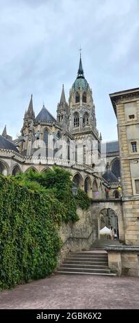 Cathedral in the old town centre of Bayeux, Normandy, France. Stock Photo