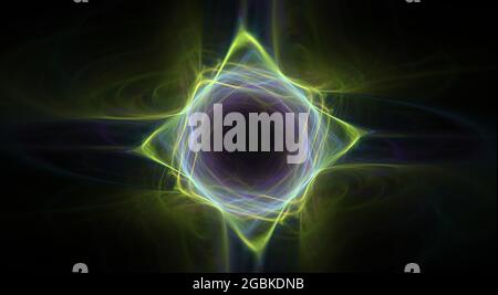 Exquisite Symmetry Digital Fractal with dynamic lines and curves with flowing vibrant pastel colors Stock Photo
