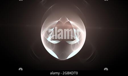 Exquisite Symmetry Digital Fractal with dynamic lines and curves with flowing vibrant pastel colors Stock Photo