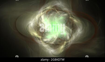 Exquisite Symmetry Digital Fractal with dynamic lines and curves with flowing vibrant pastel colors Stock Photo