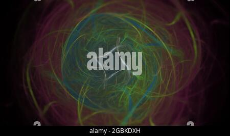 Exquisite Symmetry Digital Fractal with dynamic lines and curves with flowing vibrant pastel colors Stock Photo