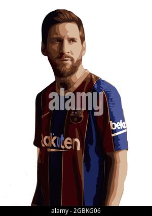 KOTA, INDIA - Jul 30, 2021: Vector portrait illustration of Lionel Messi  Stock Photo - Alamy