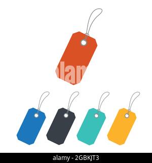 Colourful hanging price tags set. Can be used for sales and promotions. Stock Vector