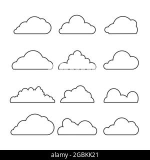 Big Cloud Flat four color minimal icon set. Vector Stock Vector