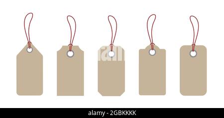 White hanging price tags. Can be used for sales and promotions. Stock vector isolated Stock Vector