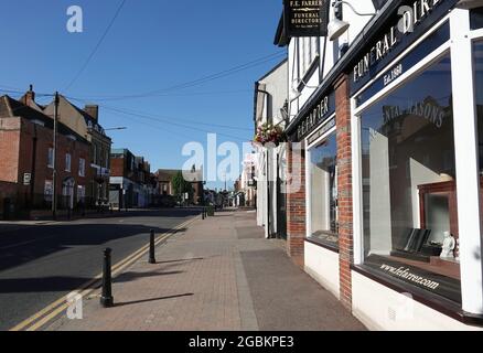 BILLERICAY, UNITED KINGDOM - Jun 13, 2021: A view along the High Street in Billericay, Essex without people Stock Photo