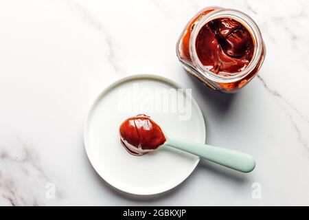Chocolate Hazelnut Spread - Gianduia with COPYSPACE - FOODPIX WHITE Stock Photo