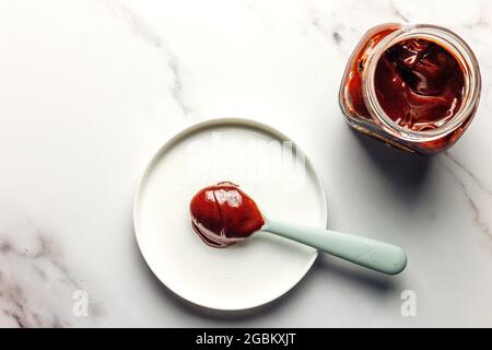 Chocolate Hazelnut Spread - Gianduia with COPYSPACE - FOODPIX WHITE Stock Photo