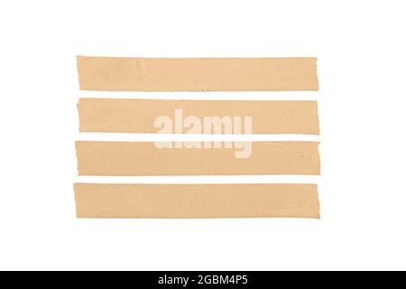 Group of four beige blank cloth tape isolated on white background. Mock up template Stock Photo