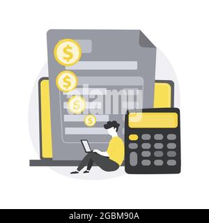 E-invoicing abstract concept vector illustration. Stock Vector