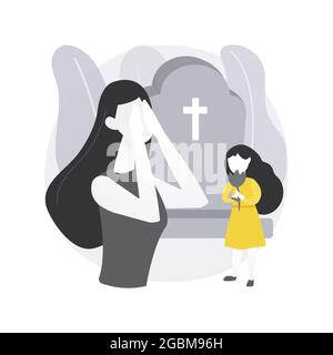 Widowed person abstract concept vector illustration. Stock Vector