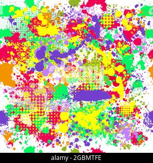 Abstract multicolored blots. Print for fabric . Seamless pattern. Vector illustration Stock Vector
