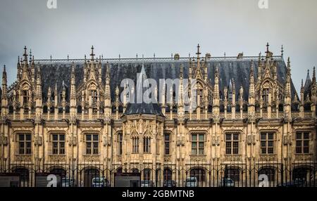Rouen, France, Oct 2020, view of the Courthouse a Louis XII style building Stock Photo