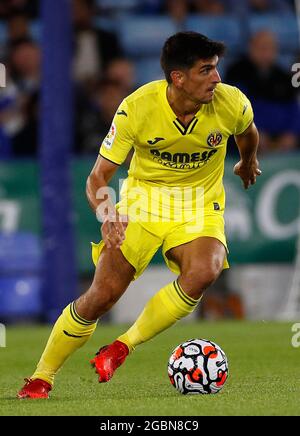 Leicester, England, 4th August 2021.  Gerard Moreno of Villarreal during the Pre Season Friendly match at the King Power Stadium, Leicester. Picture credit should read: Darren Staples / Sportimage Stock Photo